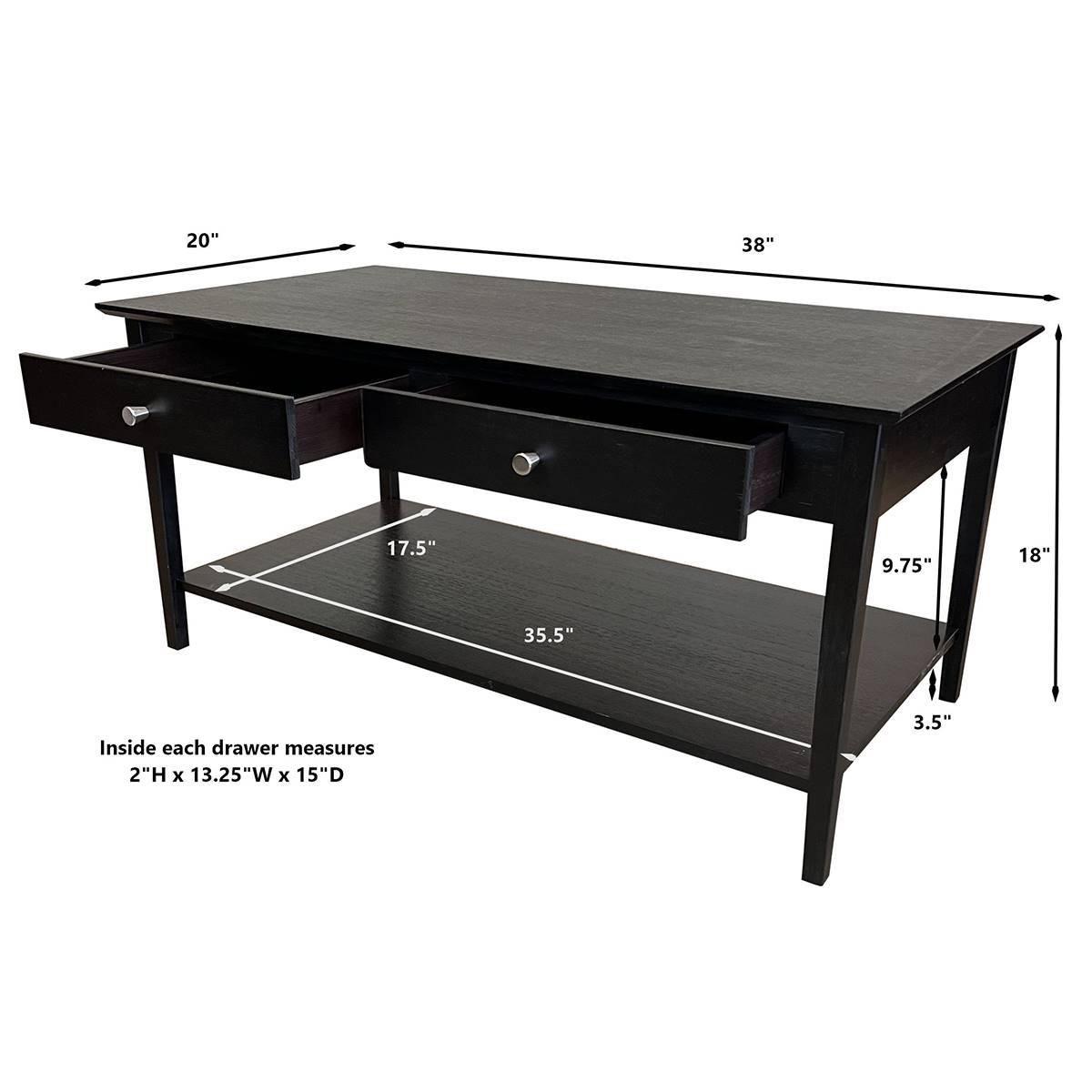 eccostyle™ Solid Bamboo 2-Drawers Coffee Table