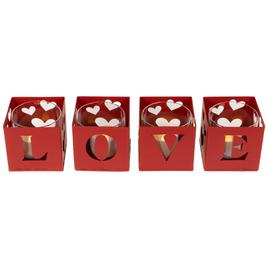 Northlight Seasonal Valentine''s Day Red Candle Holders - Set of 4
