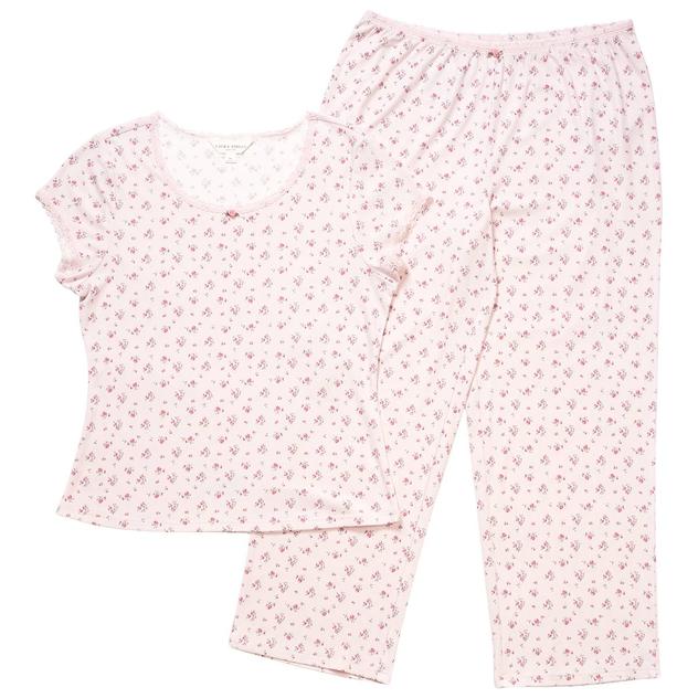Womens Laura Ashley® Micro Ditsy Wide Leg Pajama Set