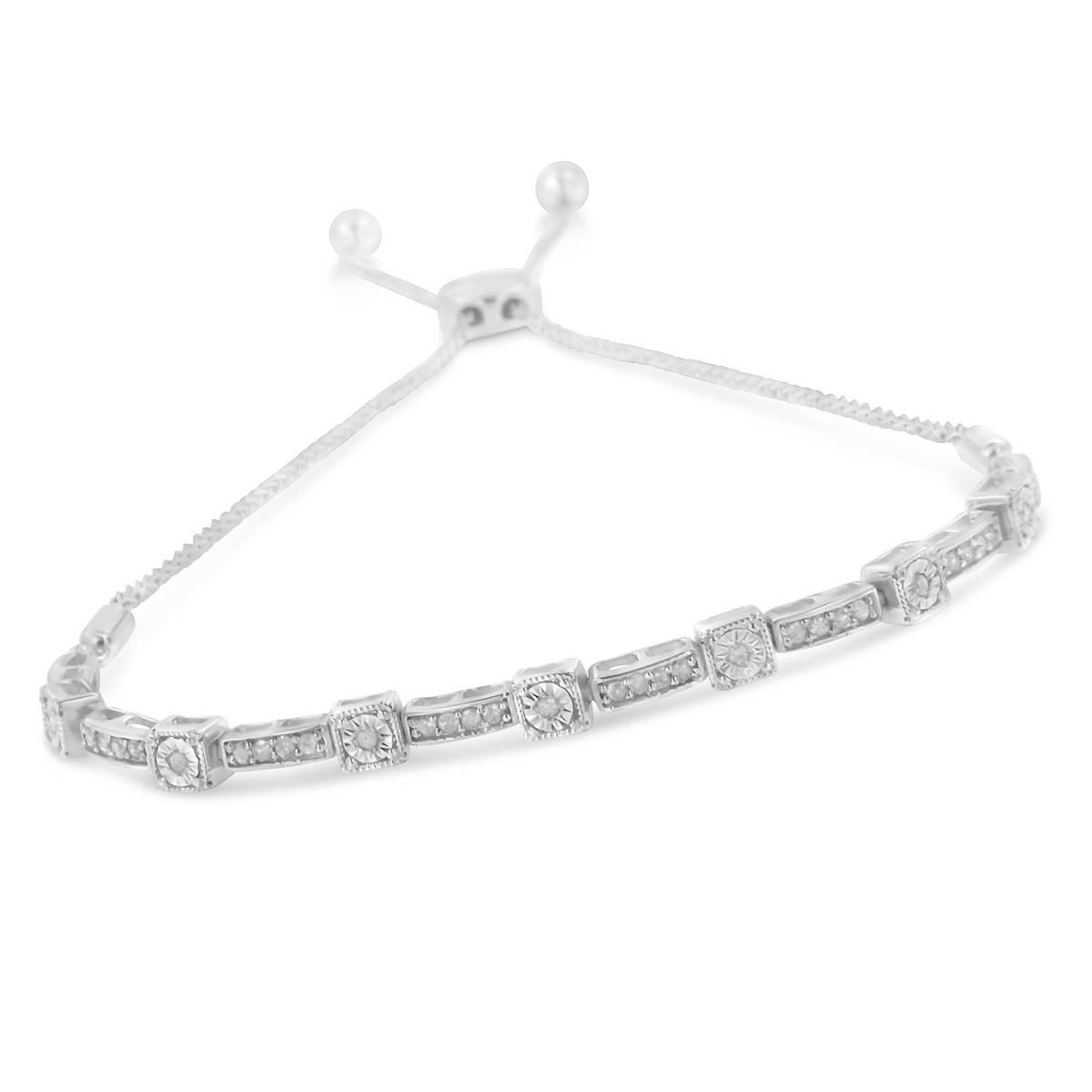 Haus of Brilliance 1/4ctw. Diamond Adjustable Bolo Bracelet