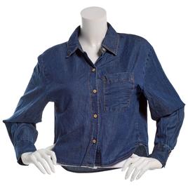 Juniors A. Byer Stretch Denim Button Up Shirt