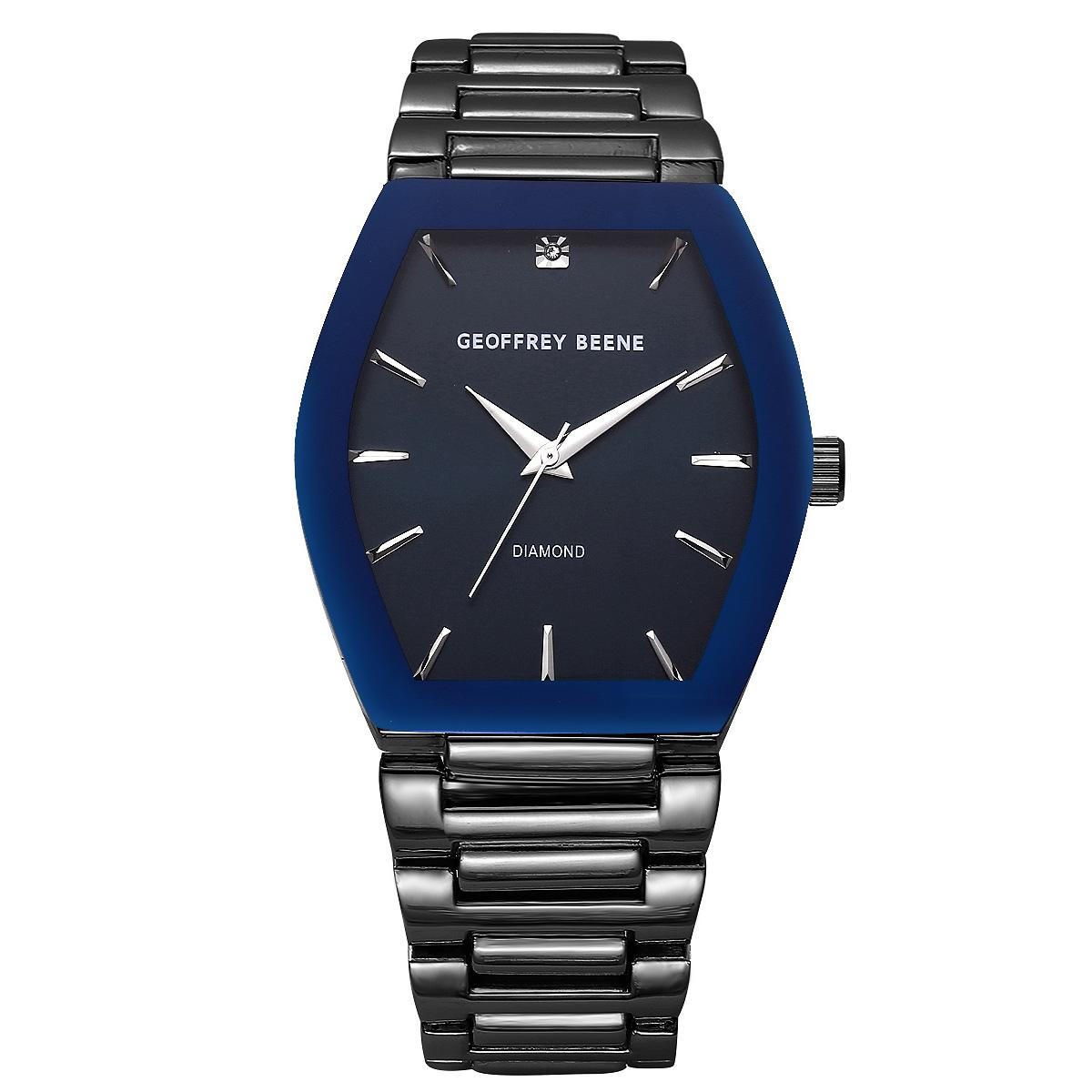 Mens Geoffrey Beene Gunmetal-Tone Diamond Watch - GBA0037GU