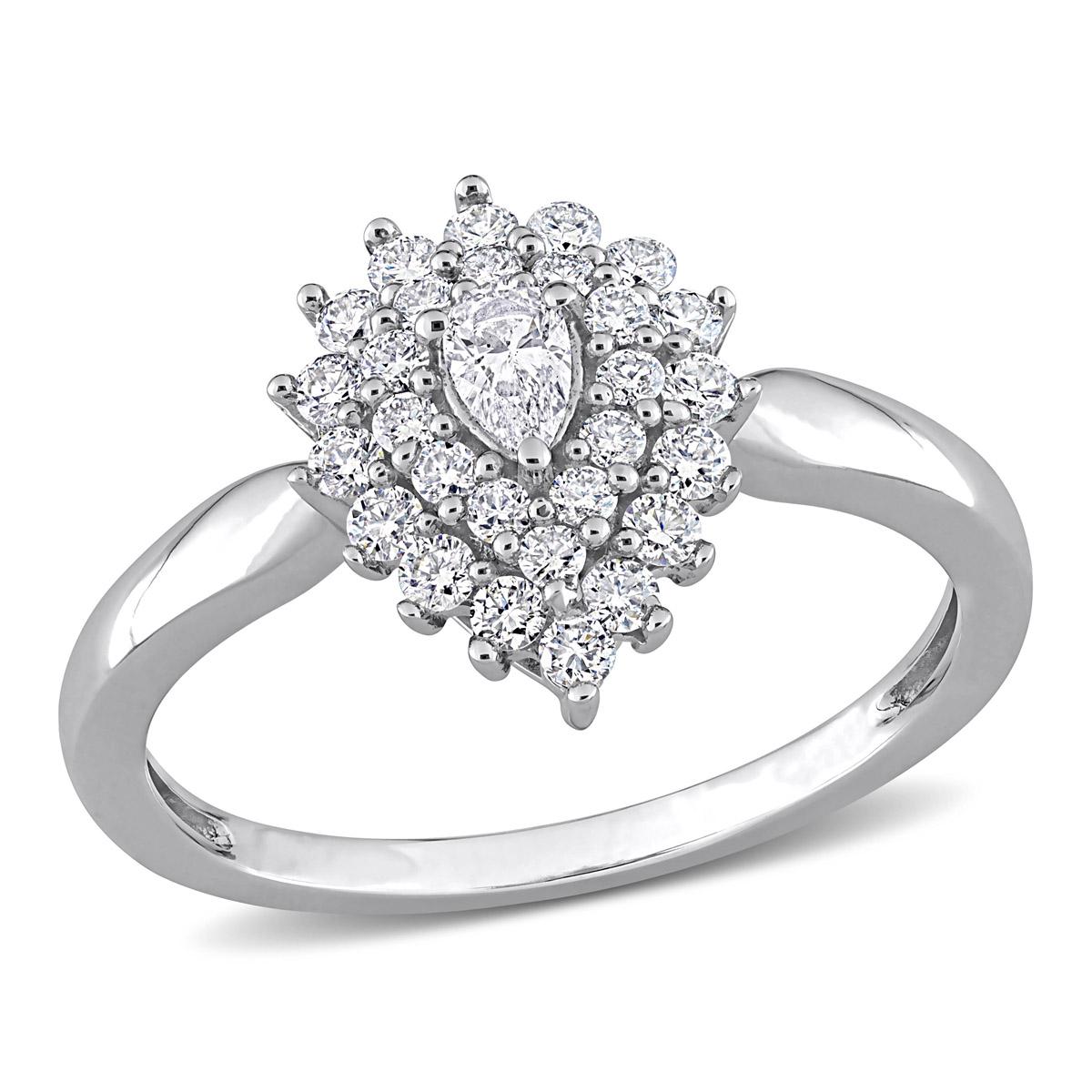 Diamond Classics(tm) 14kt. White Gold 1/2ctw. Diamond Teardrop Ring