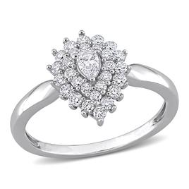 Diamond Classics(tm) 14kt. White Gold 1/2ctw. Diamond Teardrop Ring