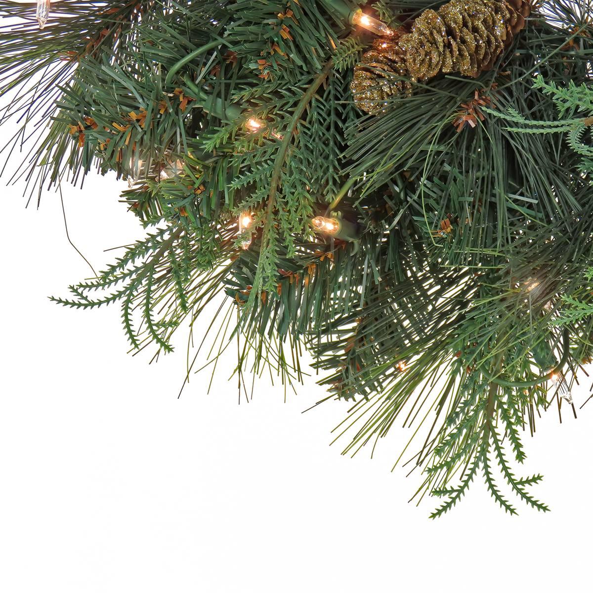 National Tree 24in. North Conway Wreath w/ 50 Clear Lights