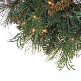National Tree 24in. North Conway Wreath w/ 50 Clear Lights