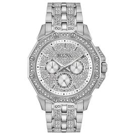 Mens Bulova Pave Multi-Function Bracelet Watch - 96C134