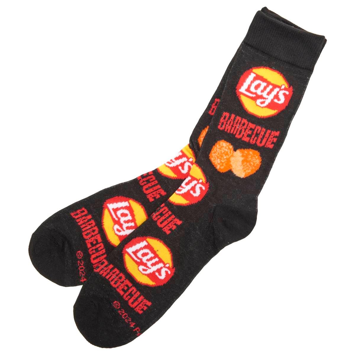 Mens Crazy Socks Lays Barbecue Crew Socks