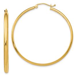 Gold Classics(tm) 43mm. 14kt. Gold Polished Hoop Earrings