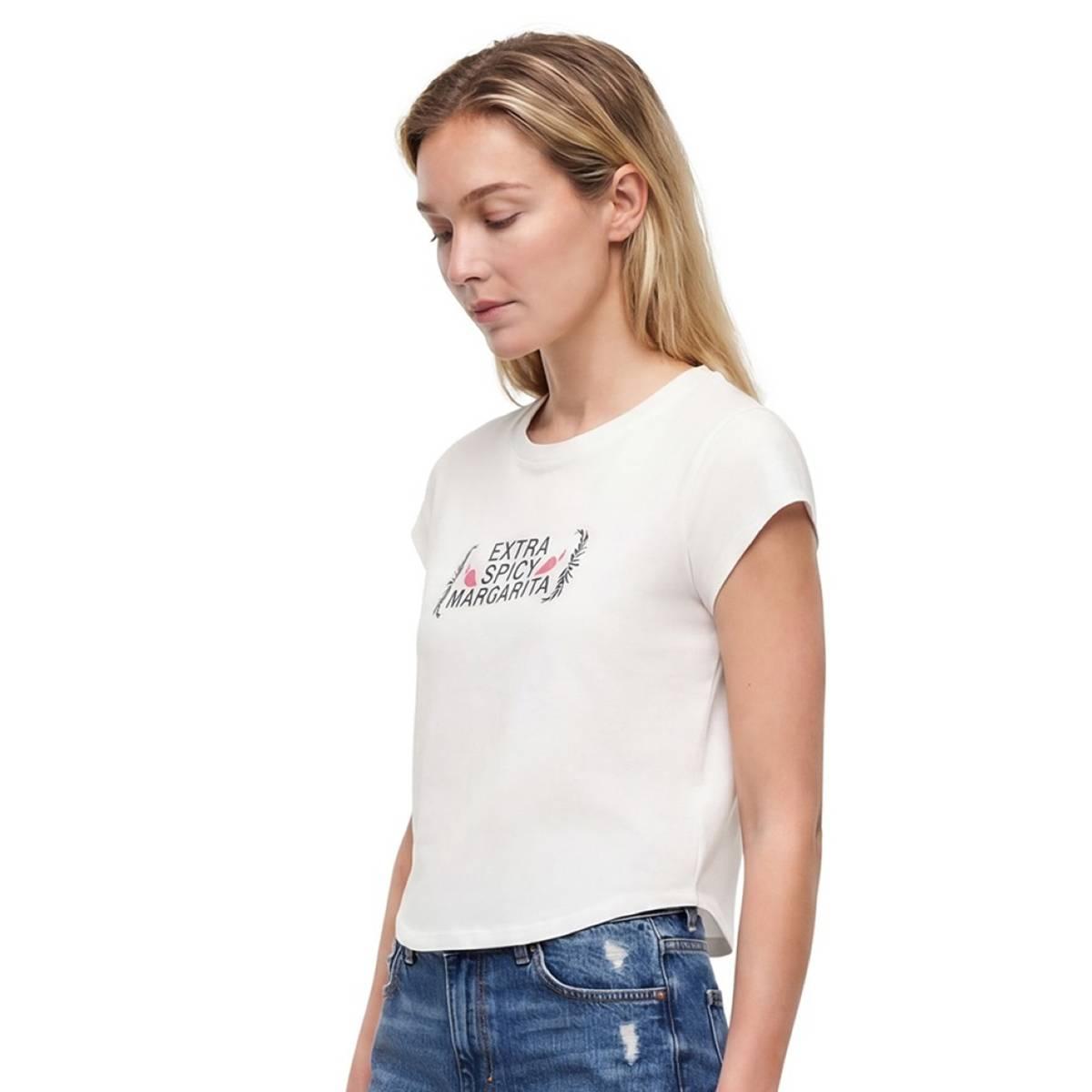 Womens Wildfox Cap Sleeve Extra Spicy Luna Baby Graphic Tee