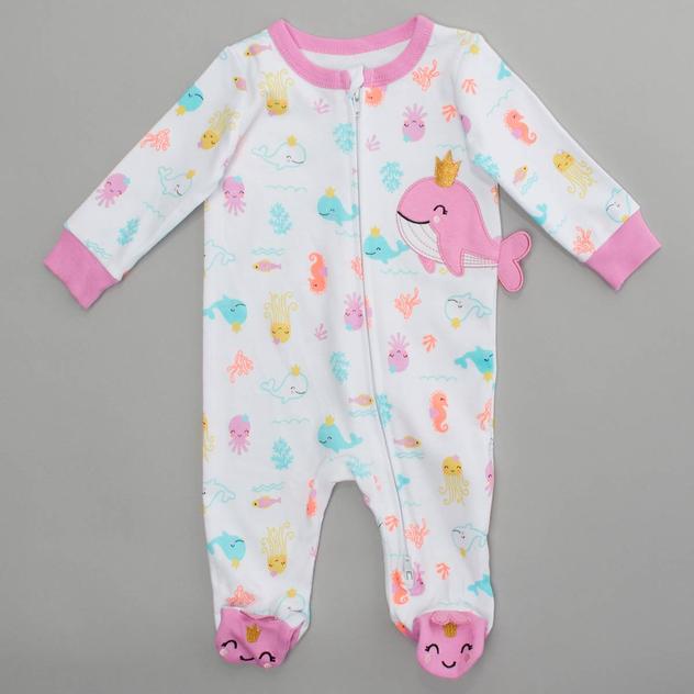 Baby Girl (NB-9M) Koala Baby Whale/Sea Life Zip Sleep & Play
