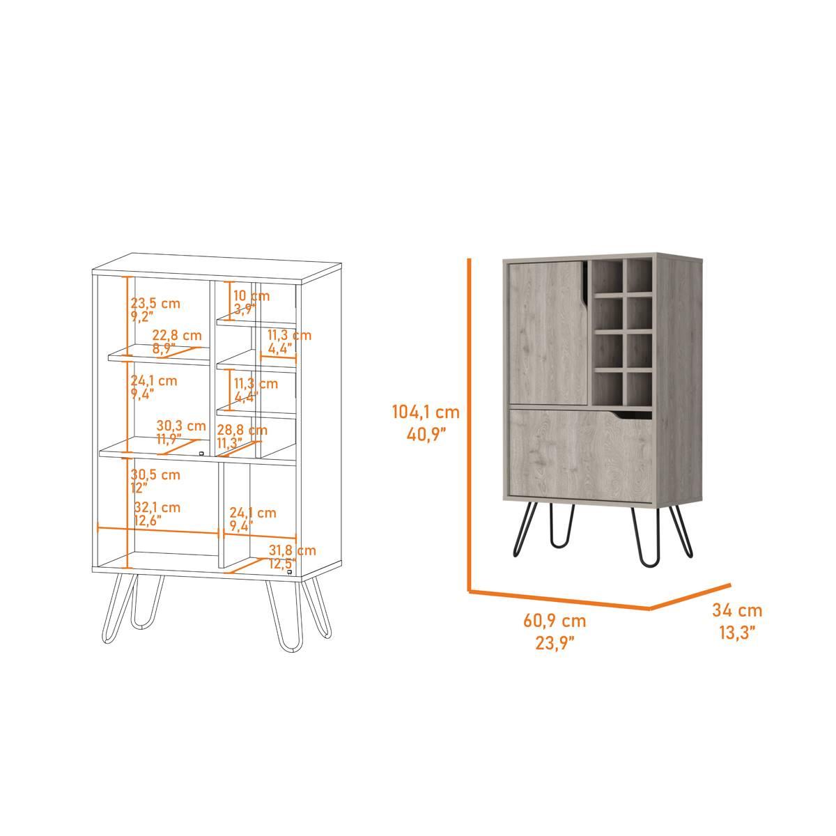 FM FURNITURE Sheffield White L Bar Cabinet