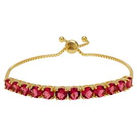 Gold Plated Magenta CZ Bracelet