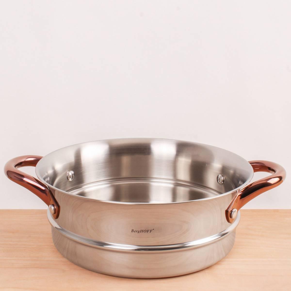 BergHOFF Ouro 18/10 Stainless Steel 3pc. Steamer Set w/ Glass Lid
