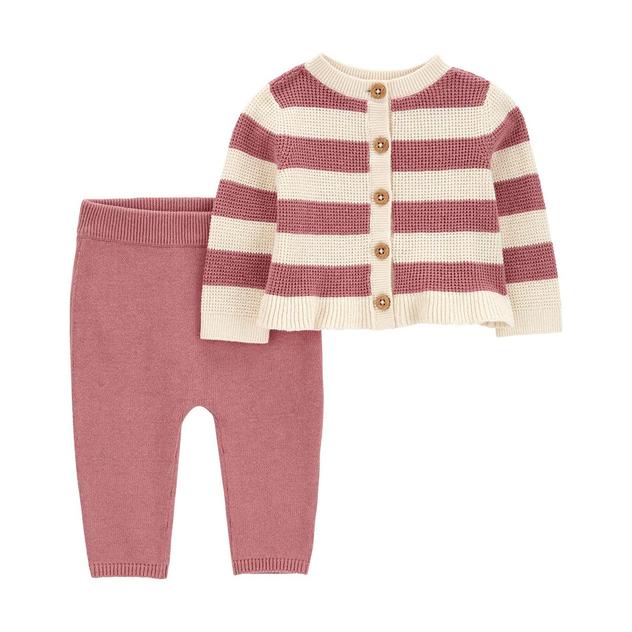 Baby Girl (NB-12M) Carter’s® Stripe Ruffle Cardigan & Pants Set