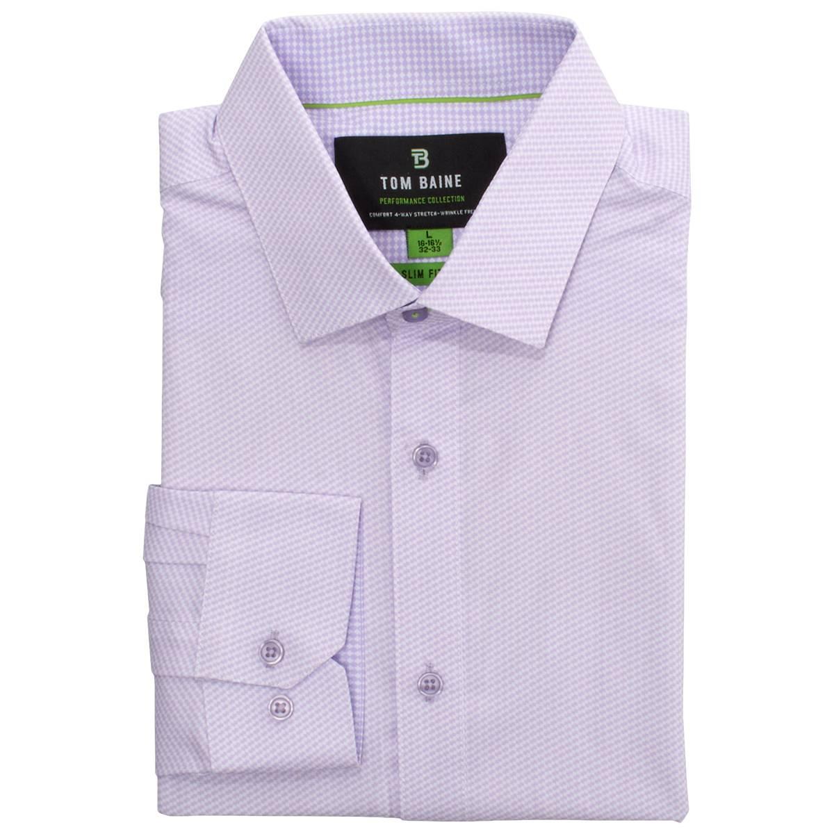 Mens Tom Baine Slim Fit Performance Dress Shirt - Purple Geo