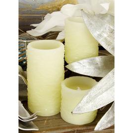 9th & Pike® Cylindrical Wax Cream Flameless LED Candle - Set Of 3