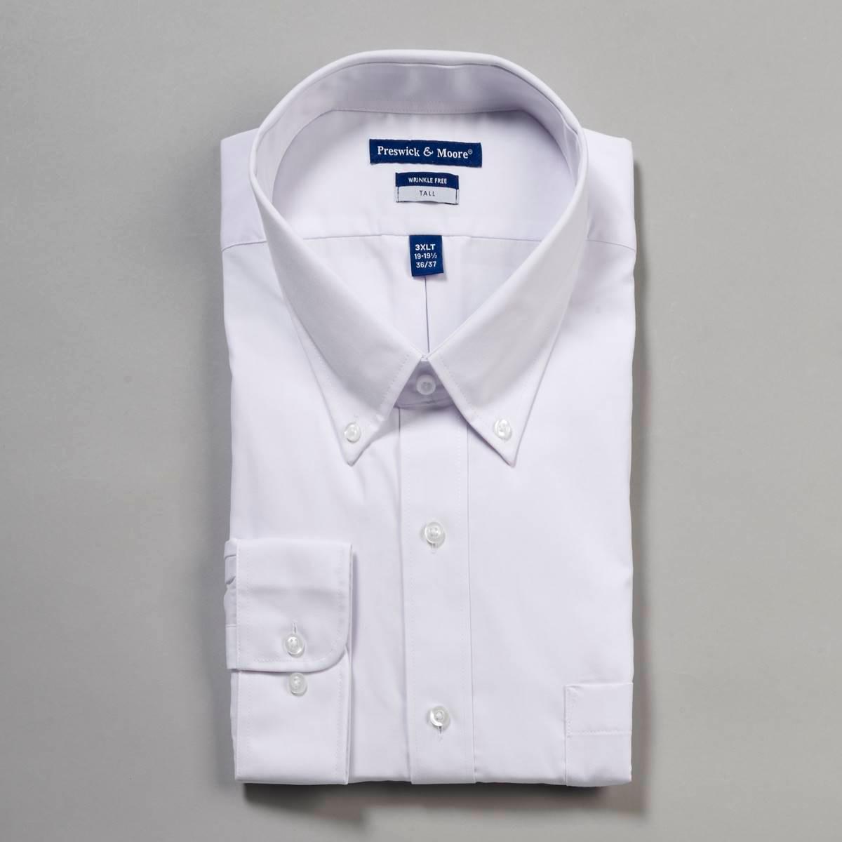 Mens Big & Tall Preswick & Moore Wrinkle Free Dress Shirt  White