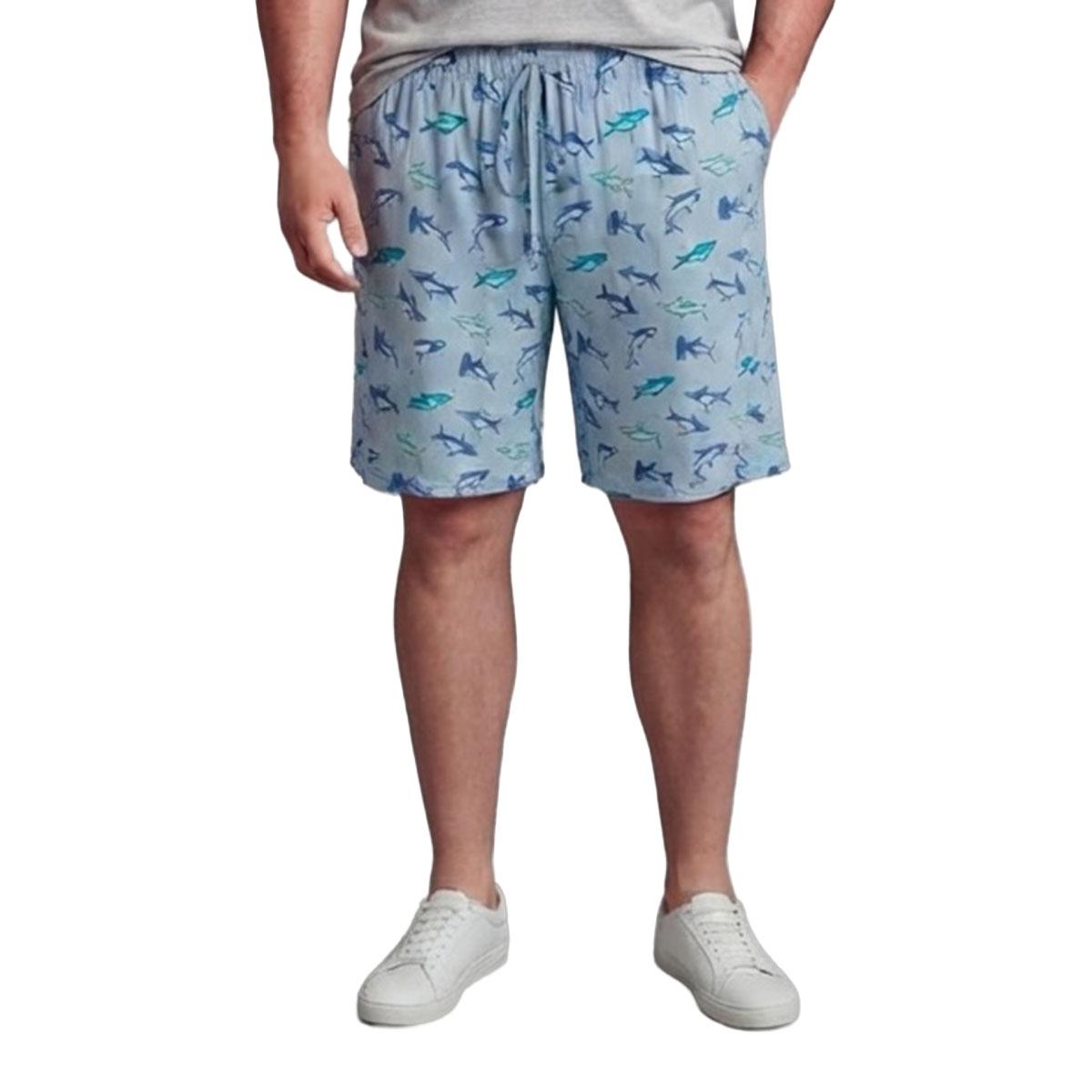 Mens Big & Tall Preswick & Moore(R) Shorts - Blue Watercolor Sharks