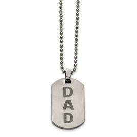Mens Gentlemen's Classics(tm) Laser Etched Dad Dog Tag Necklace