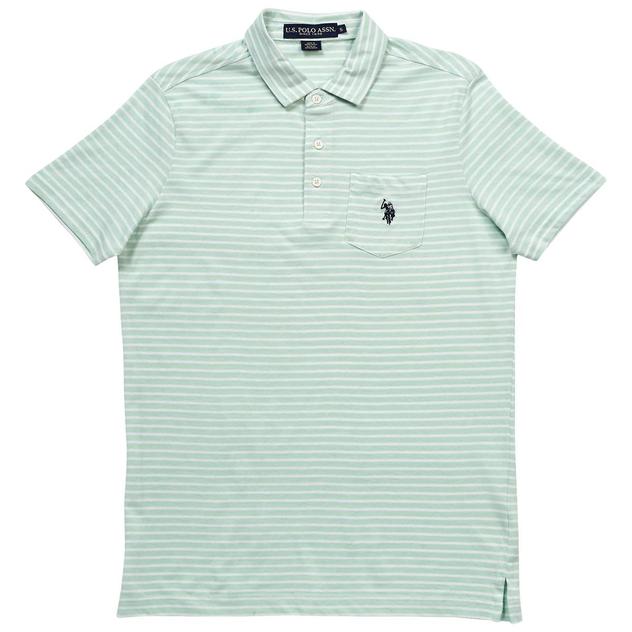 Mens U.S. Polo Assn.® Jersey Stripe Pocketed Short Sleeve Polo