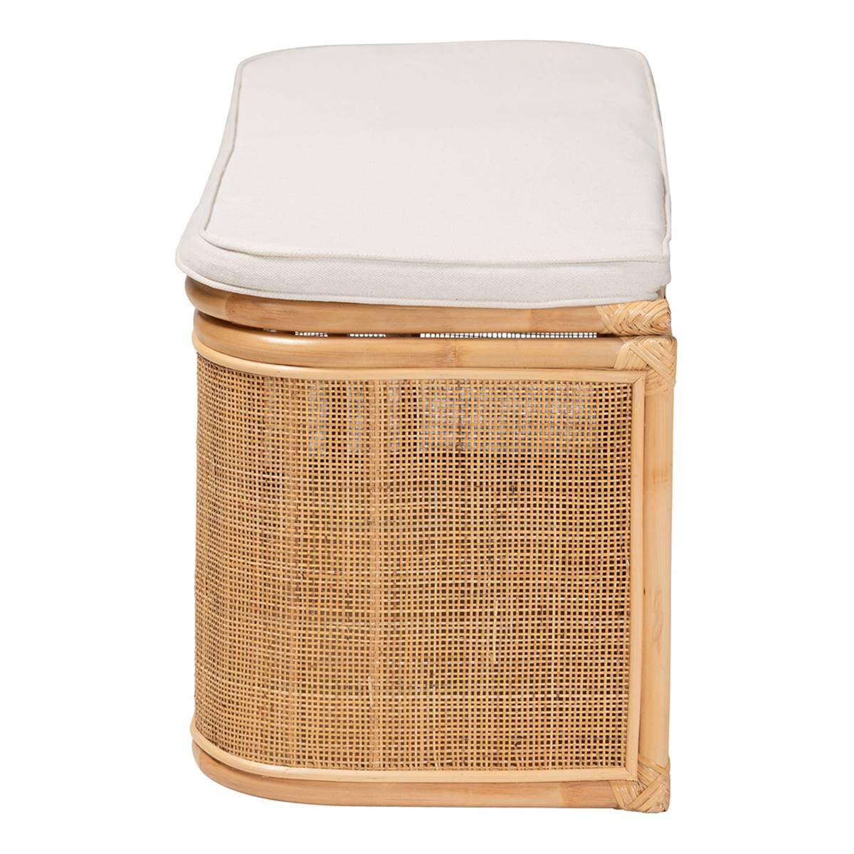 bali & pari Ishana Bohemian Natural Rattan Storage Bench