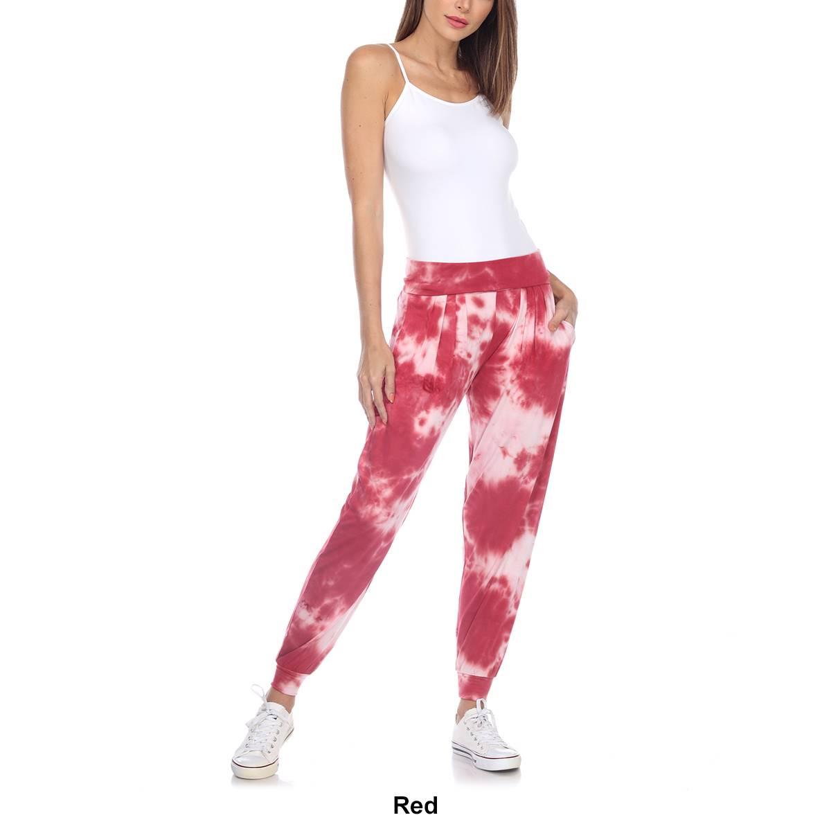 Womens White Mark Tie Dye Harem Joggers