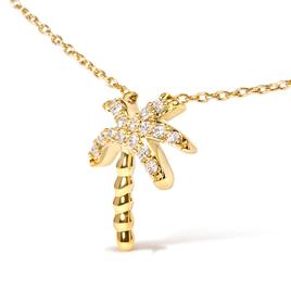 Haus of Brilliance 10kt. Gold 1/10ctw. Diamond Palm Tree Pendant