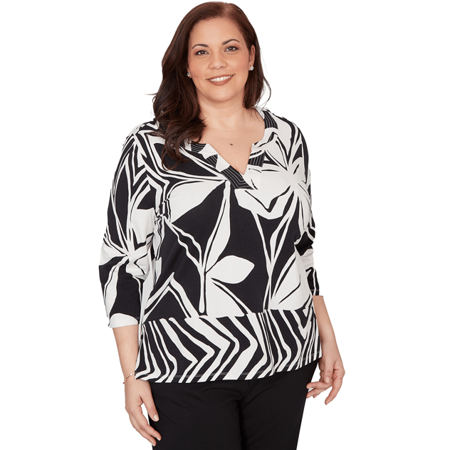 Plus Size Alfred Dunner Crowd Pleaser Dramatic Floral Blouse