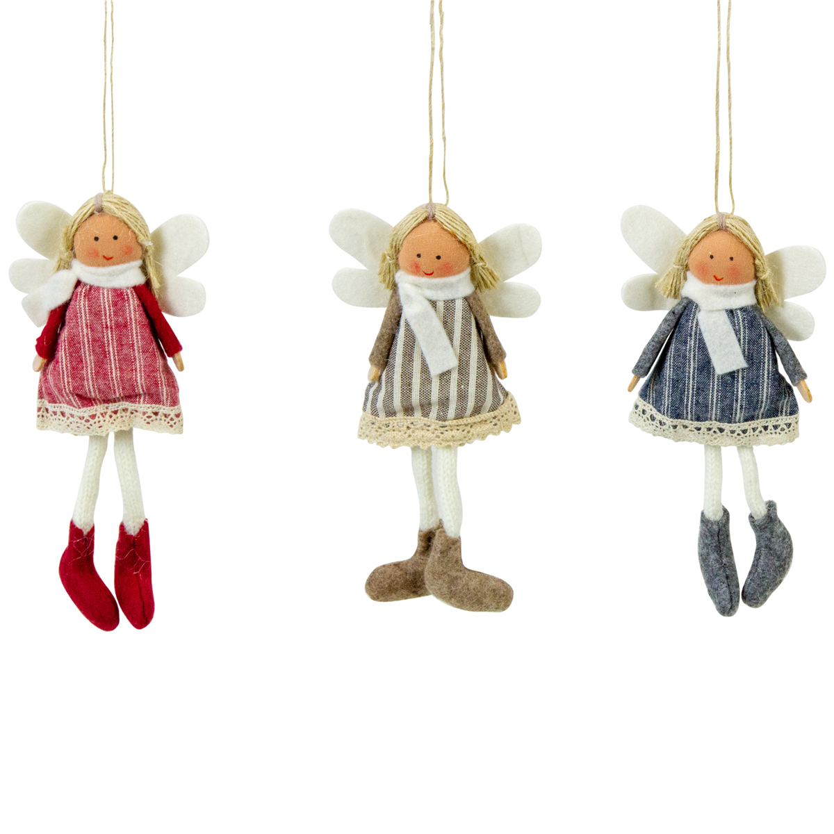 Northlight Angel Doll with Wings Christmas Ornaments - Set of 3