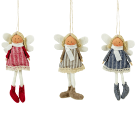 Northlight Angel Doll with Wings Christmas Ornaments - Set of 3