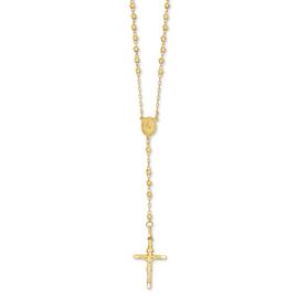 Gold Classics(tm) Diamond Cut Beaded Rosary Y-Necklace