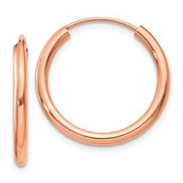 Gold Classics(tm) 19mm. 14kt Rose Gold Polished Hoop Earrings