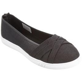 Womens Ashley Blue Solid Canvas Slip On Flats