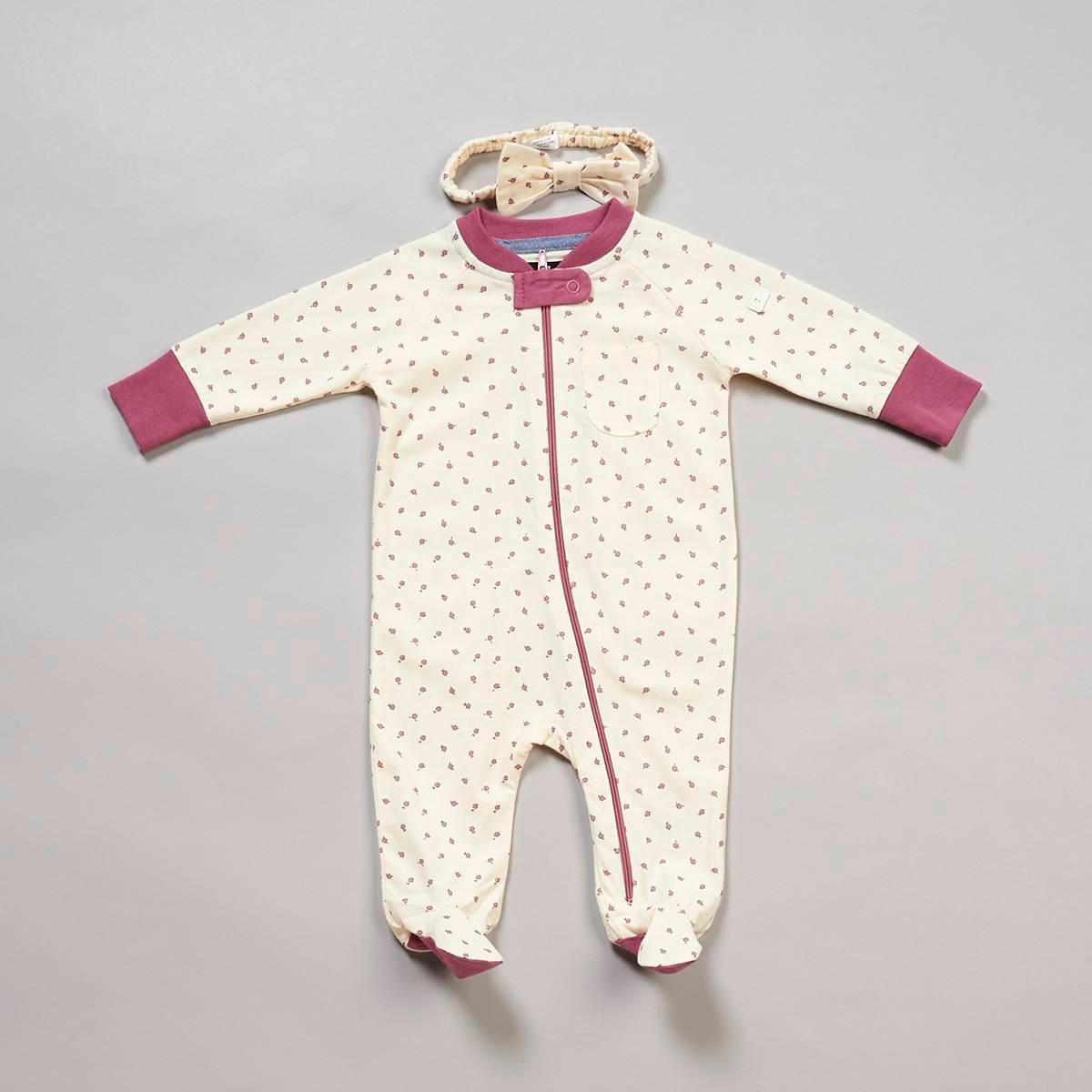 Baby Girl (NB-9M) 7 For All Mankind(R) Floral Footie with Headband