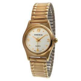 Womens TIMETECH 14kt. Gold Plated Stretch Bracelet Watch - 2682L