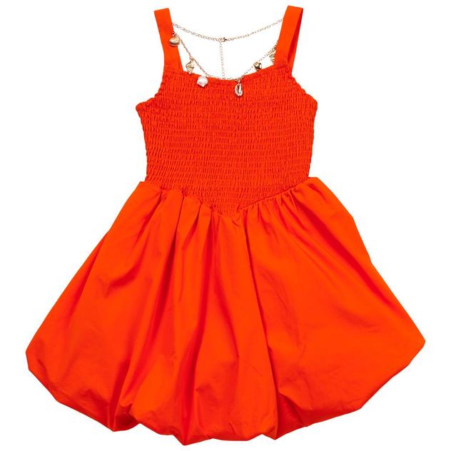 Girls (7-16) Rare Editions Smocked Bubble Skirt w/ Necklace