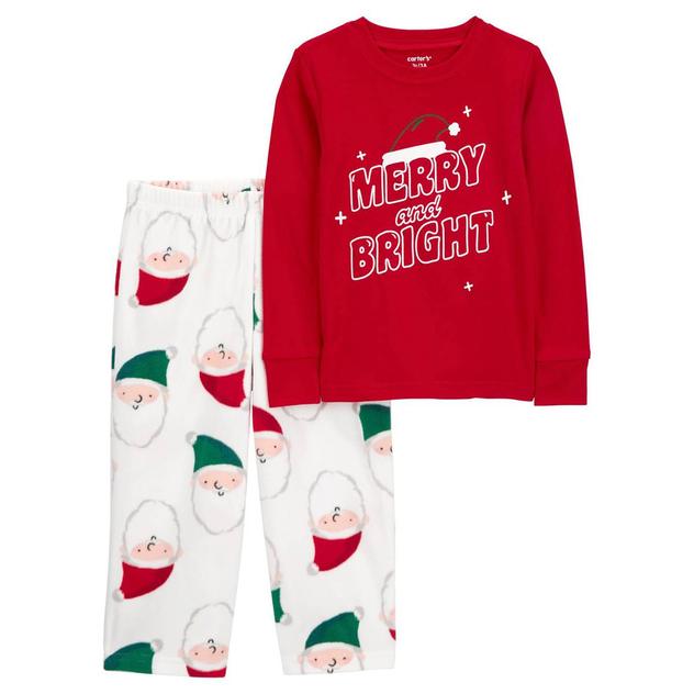 Toddler Carter's® Santa/Merry Christmas Fleece Pants Pajama Set
