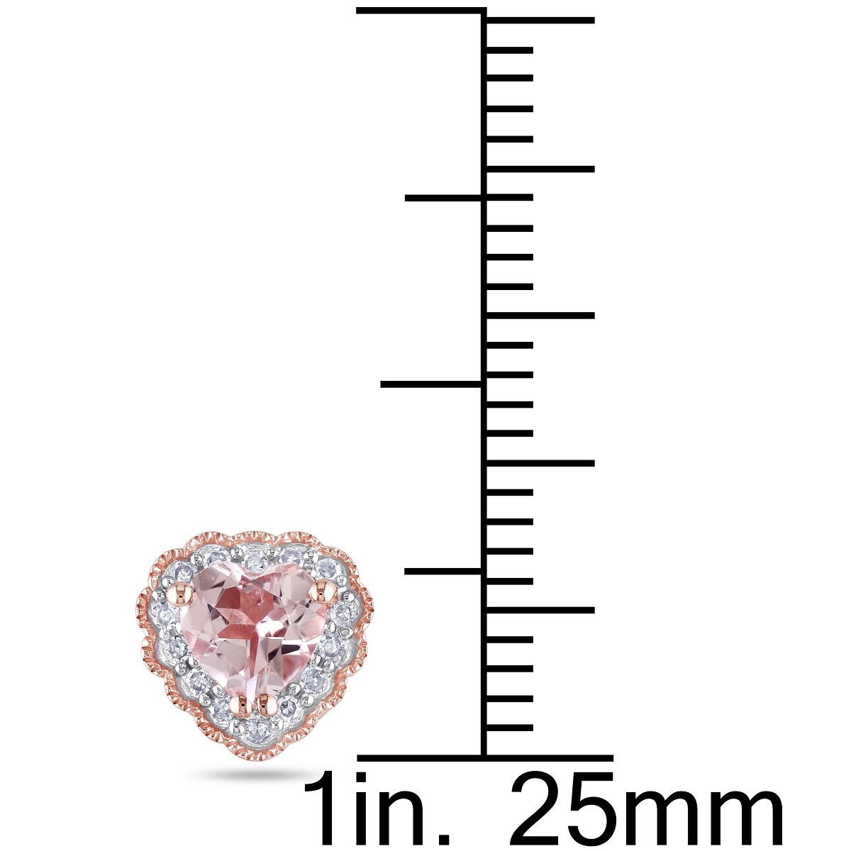 Gemstone Classics™ 10kt. Rose Gold Pink Heart Earrings
