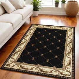 9th & Pike® Fleur de Lis Diamond Border Area Rug