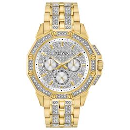 Mens Bulova Octava Silver White Dial Bracelet Watch - 98C126