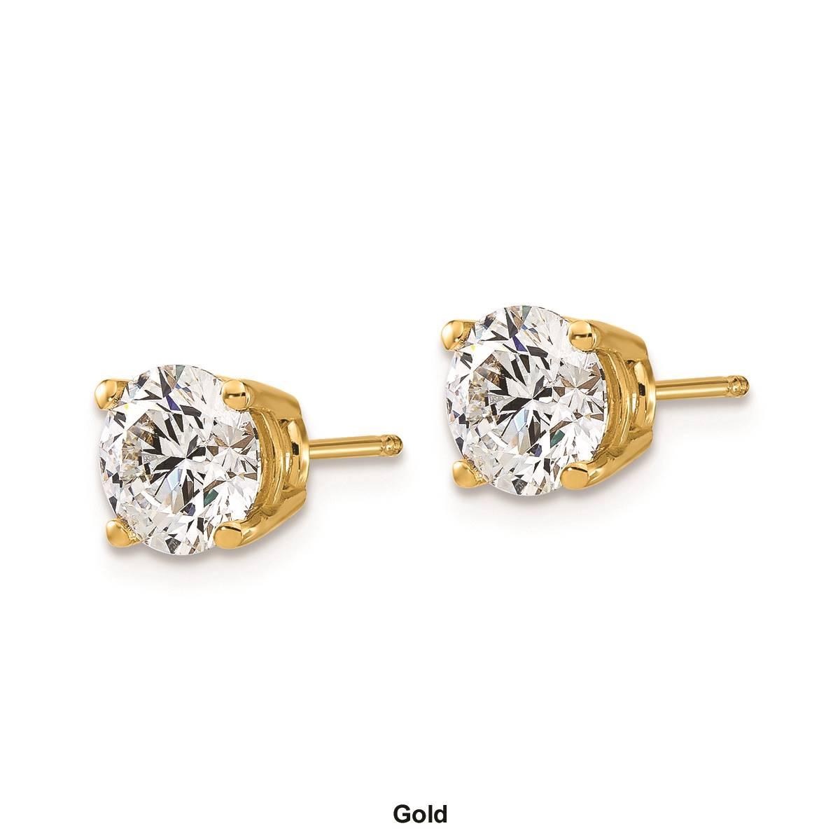 Pure Fire 14kt. Gold 2ctw. 4-Prong Lab Grown Diamond Earrings
