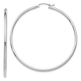 Gold Classics(tm) 14kt. White Gold 55mm Hoop Earrings