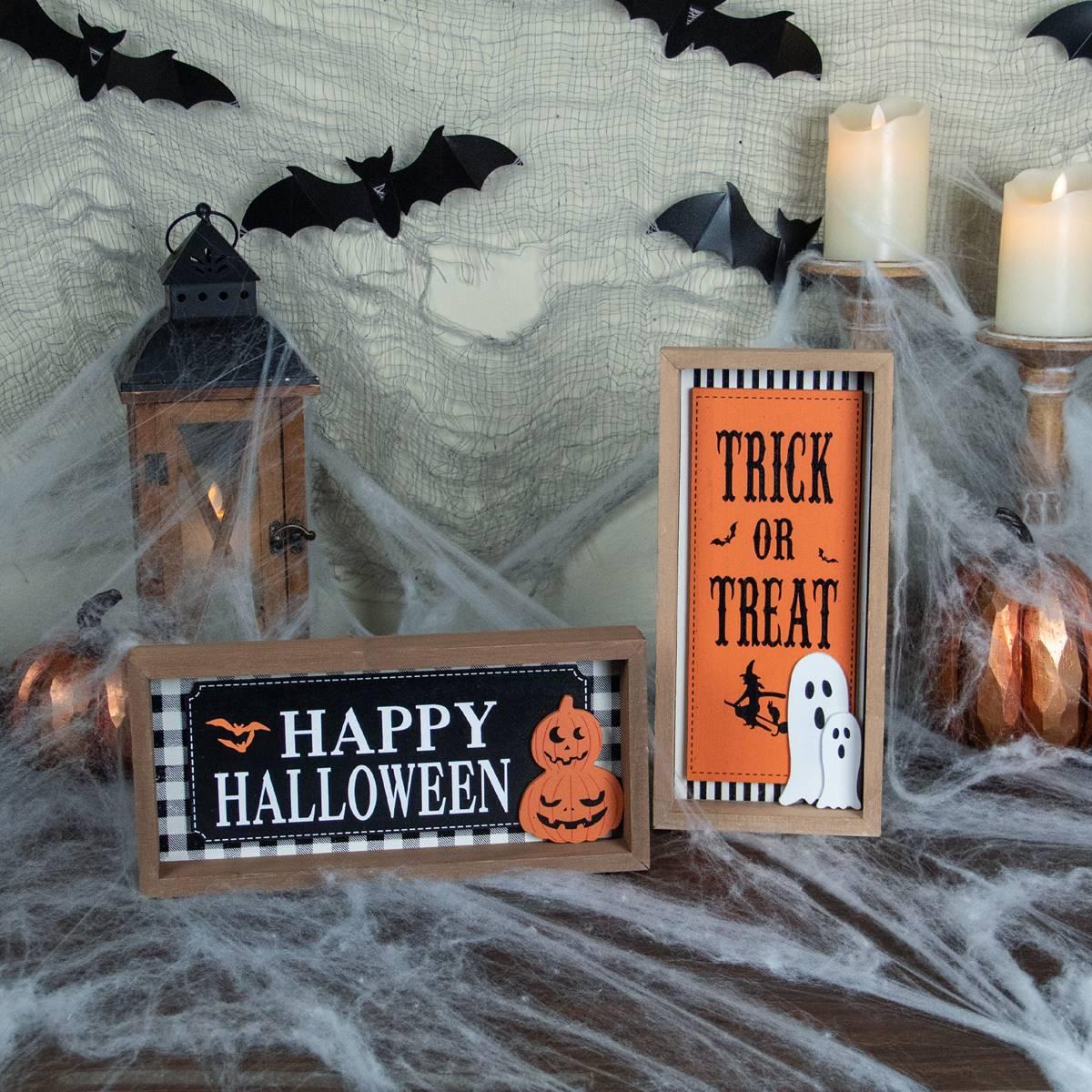 Northlight Seasonal "Happy Halloween" Wooden Shadow Box Plaques