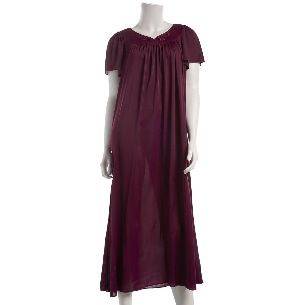 Womens Miss Elaine Short Sleeve Tricot Ballet Gown Nightshirt
