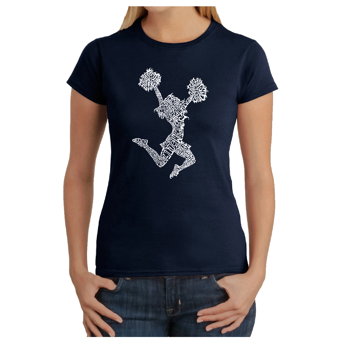 Womens LA Pop Art Cheer - Word Art T-Shirt
