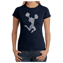 Womens LA Pop Art Cheer - Word Art T-Shirt