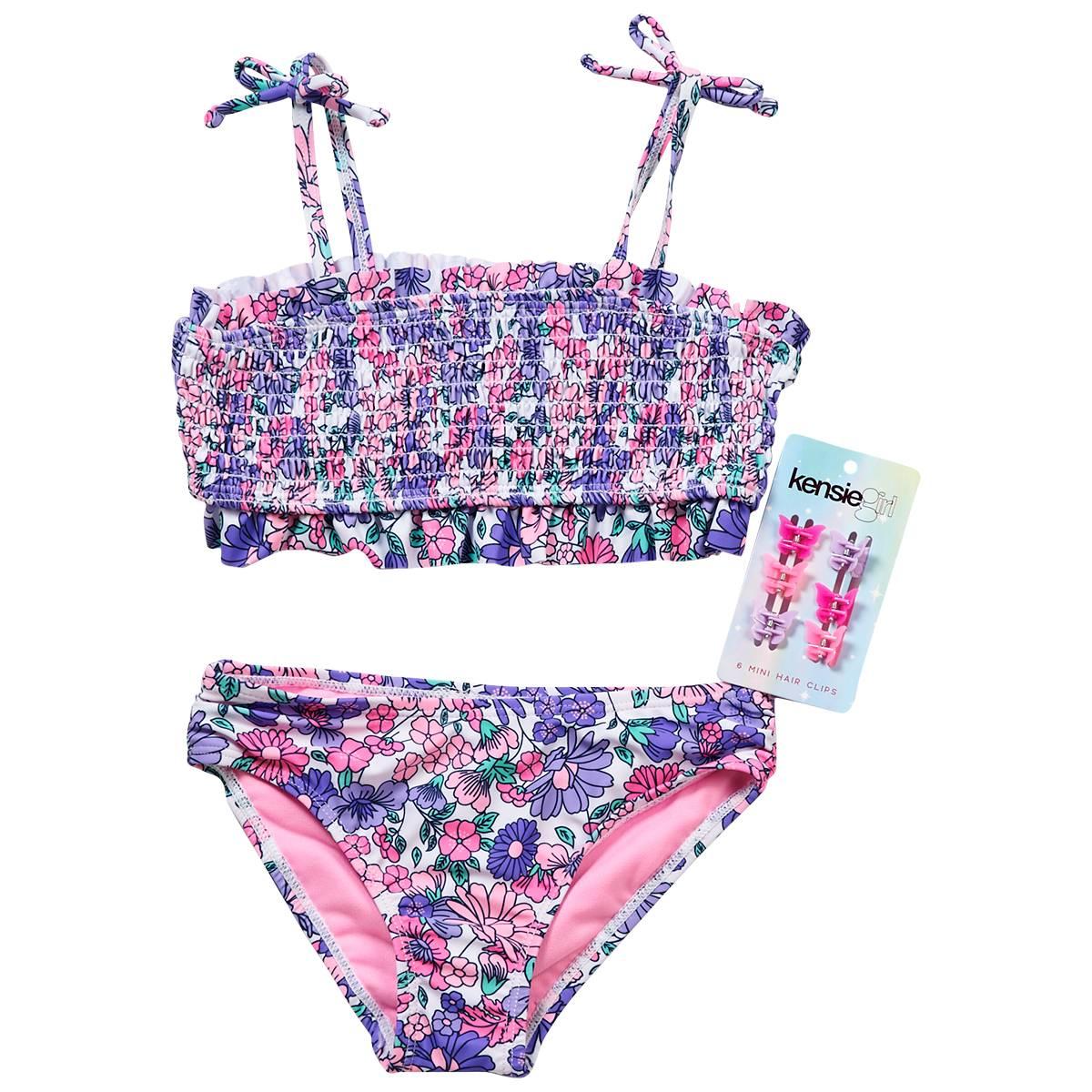 Girls (4-6x) Kensie Girl  2pc. Smocked Floral Swim Set
