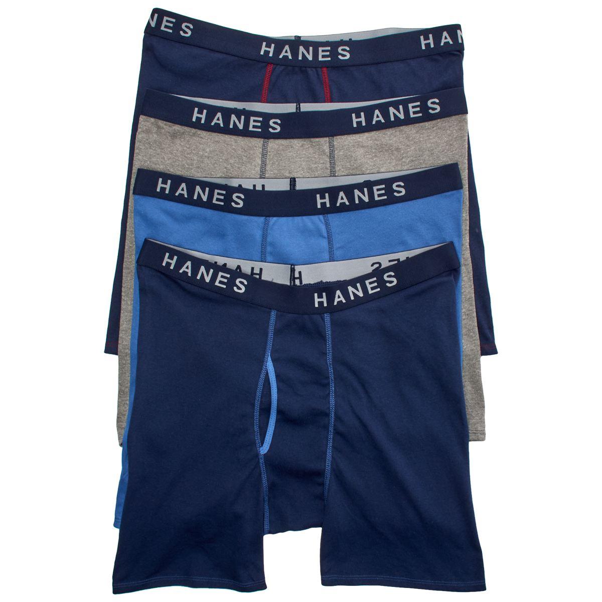 Mens Hanes(R) Ultimate 4pk. Core Boxer Brief - Blue/Grey