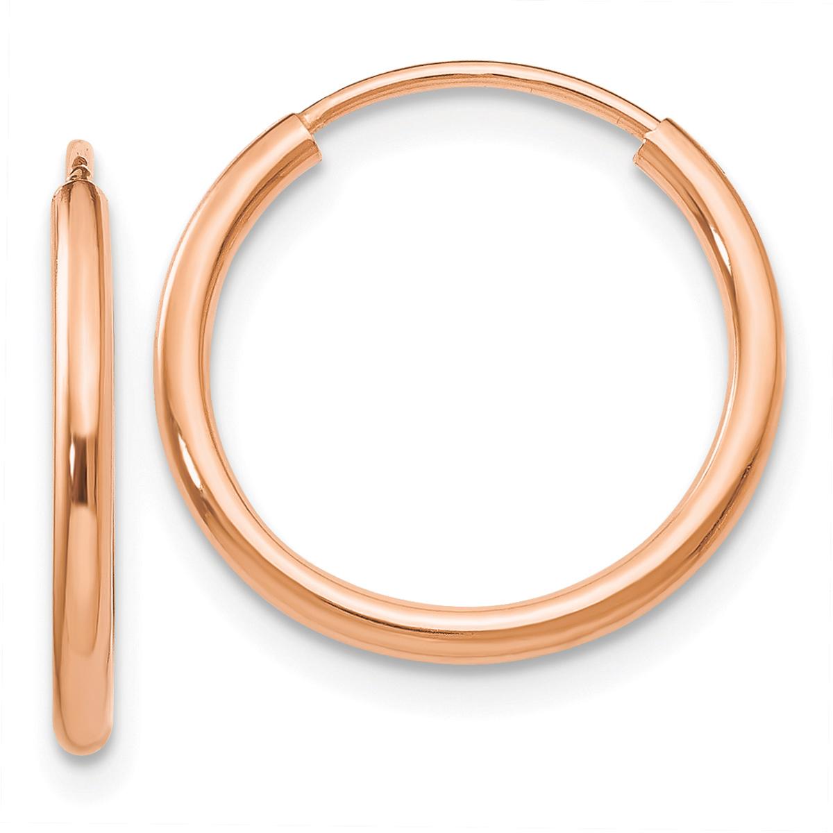Gold Classics(tm) 14kt. 15mm Rose Gold Endless Hoop Earrings